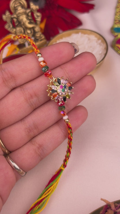 Rainbow Floral Spinner Rakhi