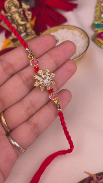 Snowflake Crystal Spinner Rakhi