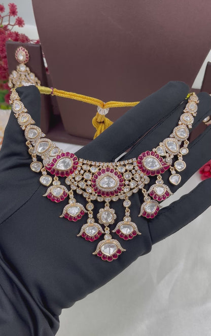 Dhvani Moissanite Kundan Necklace