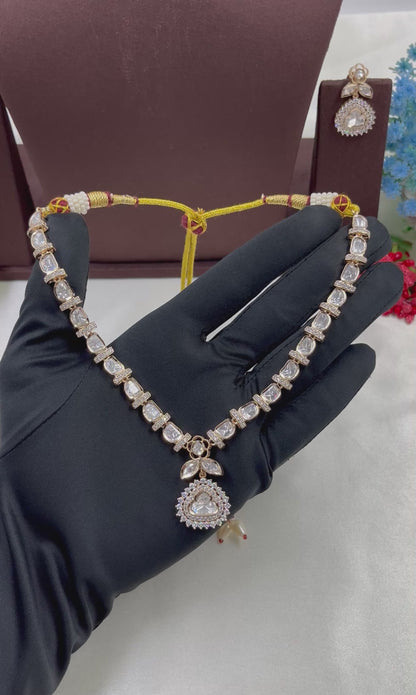 Kaira Moissanite Kundan Necklace Set