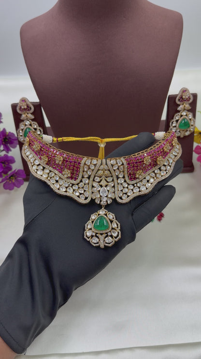 Supriya Jaipuri Kundan Choker Necklace Set