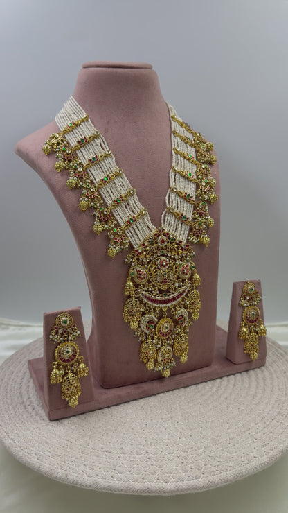 Juhi Pachi Kundan Long Necklace Set