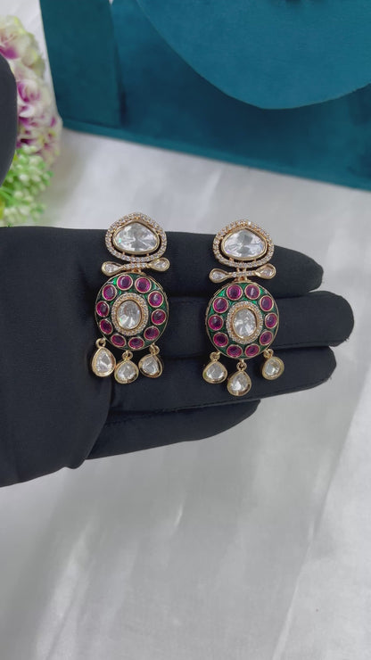 Disha Mina Kari Moissanite Kundan Necklace