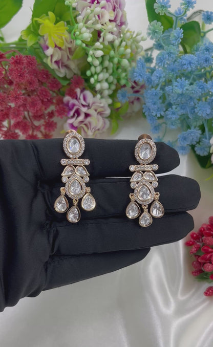 Tarabai Moissanite Kundan Earing