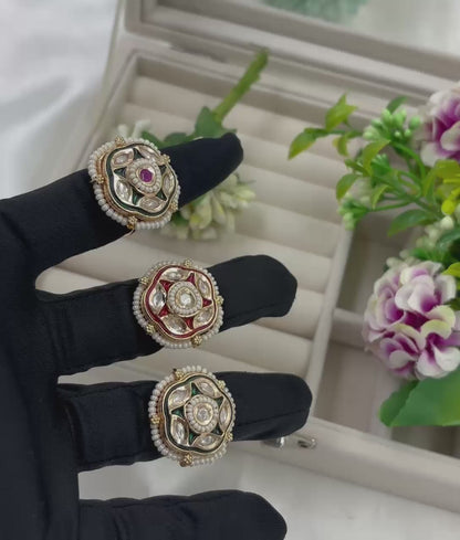 Rami Premium Moissanite Kundan Fingering