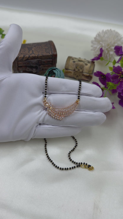 Leaf-Shaped Rose Gold Mangalsutra