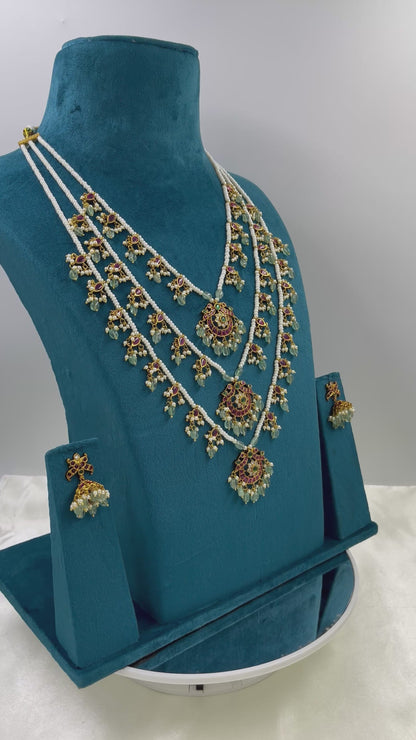 Rubina Tripal Layer Victorian Long Necklace