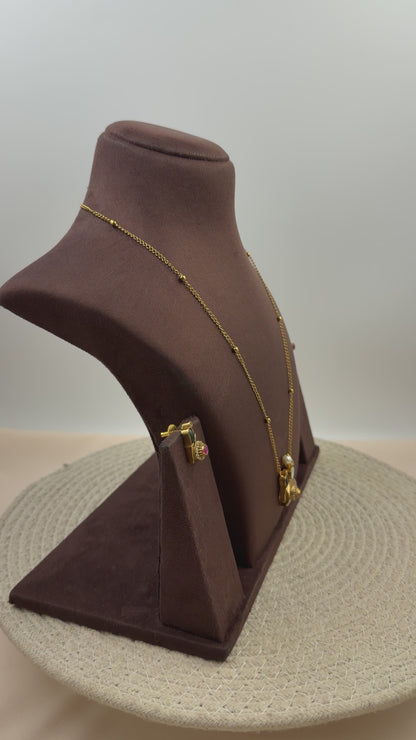 Reema Heritage Semi Long Chain Pendant Set