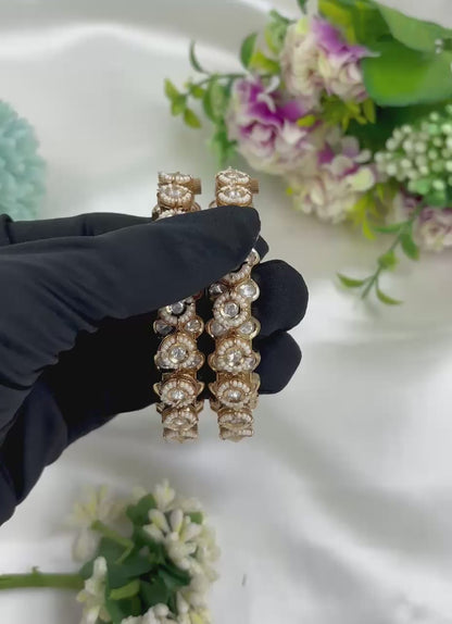 Jevika Moissanite Kundan Pacheli Bangles