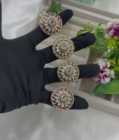Nita Premium Moissanite Kundan Fingering