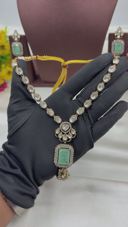Neha Victorian Moissanite Necklace Set