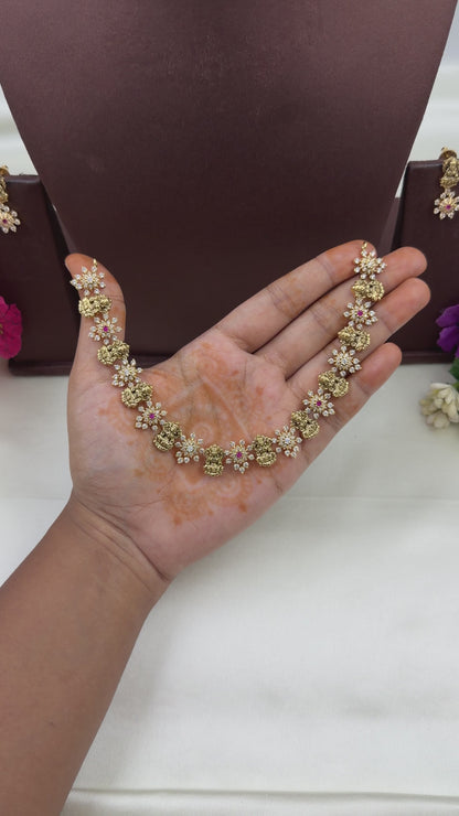 Rashmika South Temple Delicate Necklace Set
