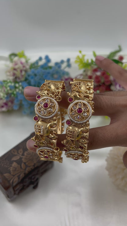 Ritu Heritage Temple Bangles (Openable)
