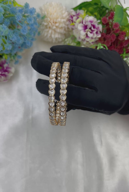 Leen Moissanite Kundan Bangles