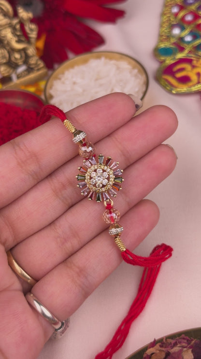 Sunburst Crystal Rakhi