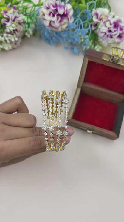Emily American Diamond Two Tone Bangles