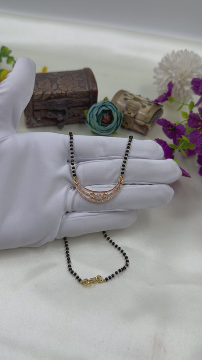 Three Layer Curved Rose Gold Mangalsutra