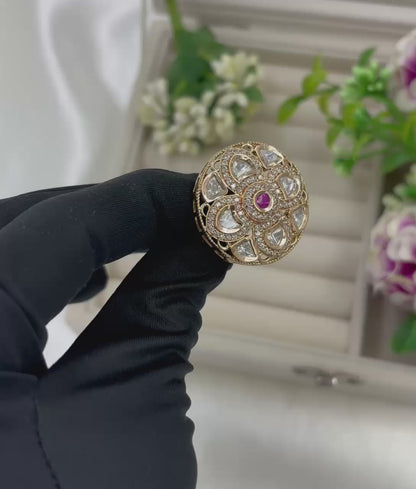Niv Premium Moissanite Kundan Fingering