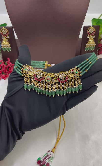 Divya Pachi Kundan Choker Necklace