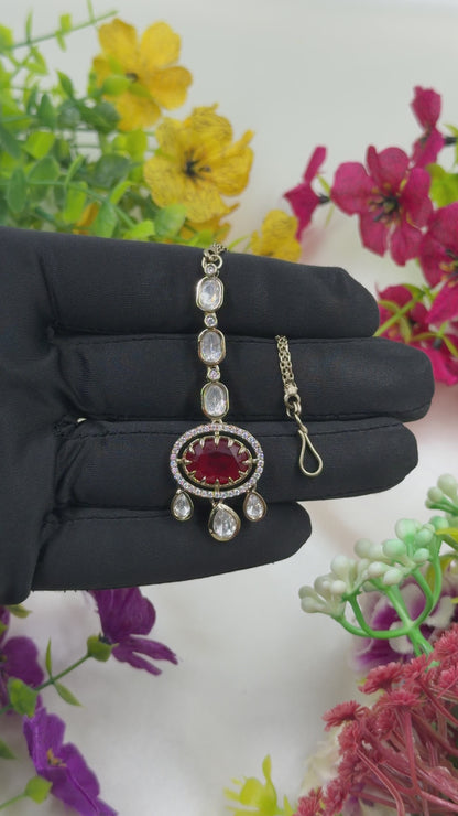 Neeta Victorian Moissanite Mang Tika