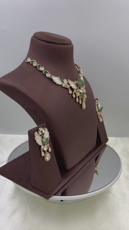 3D Peacock Moissanite Necklace