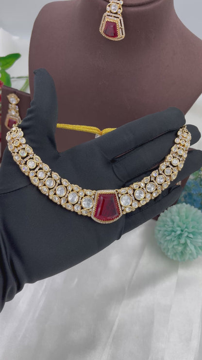 Zevra Moissanite Kundan Necklace