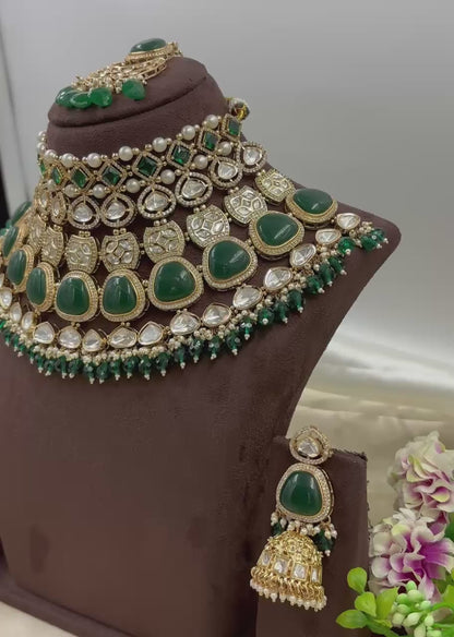 Ubina Premium Moissanite Kundan Bridal set