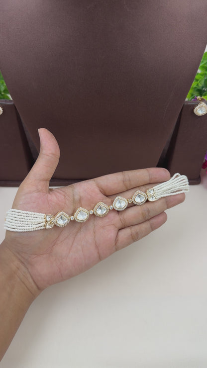 Reshma Moissanite Delicate Choker Necklace Set