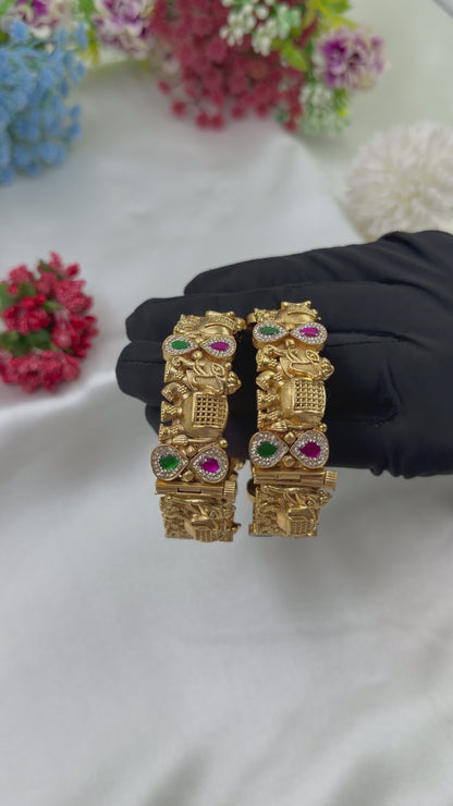 Yashasvi Heritage Chorski Temple Bangles (Openable)