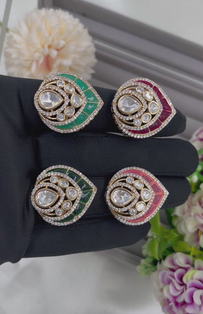 Nayra Moissanite Kundan Ring