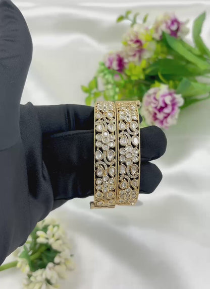 Komal Moissanite Kundan Premium Bangles Set