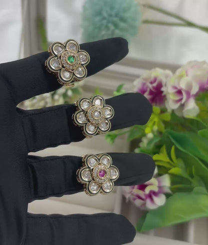 Lipa Premium Moissanite Kundan Fingering