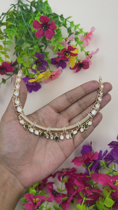 Diya Moissanite Hasli Necklace Set