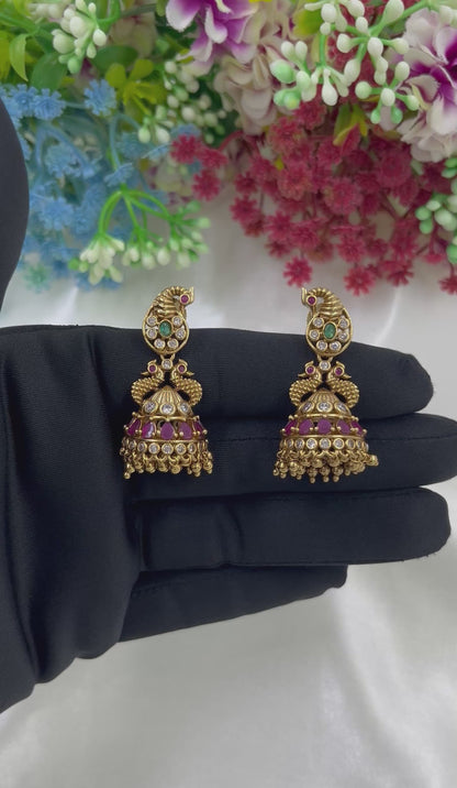 Shruti Gold Ruby Jhumki