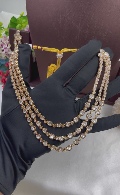 Triple Holo Moissanite Necklace