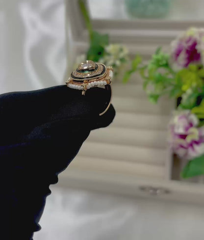 Yiva Premium Moissanite Kundan Fingering