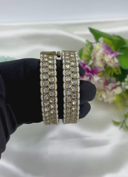 Ellie Moissanite Kundan Premium Bangles Set