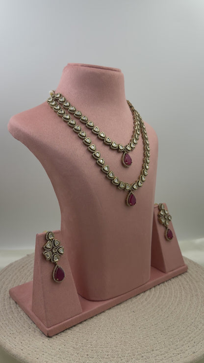Viha Premium Victorian Double Layer Necklace Set