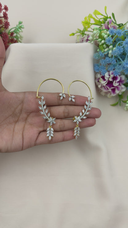 Daisy American Diamond Two Tone Earcuff