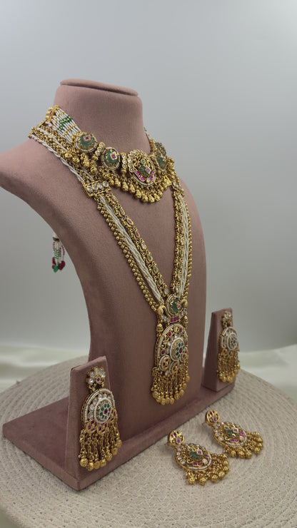 Dhanya Premium Heritage Chorski Combo Necklace Set