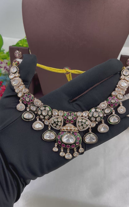 Mohani Premium Moissanite Drops Necklace