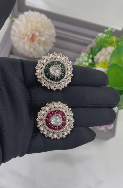 Aarunika Moissanite Kundan Ring