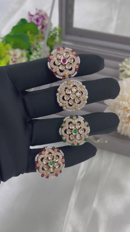 Ruhi Moissanite Kundan Ring