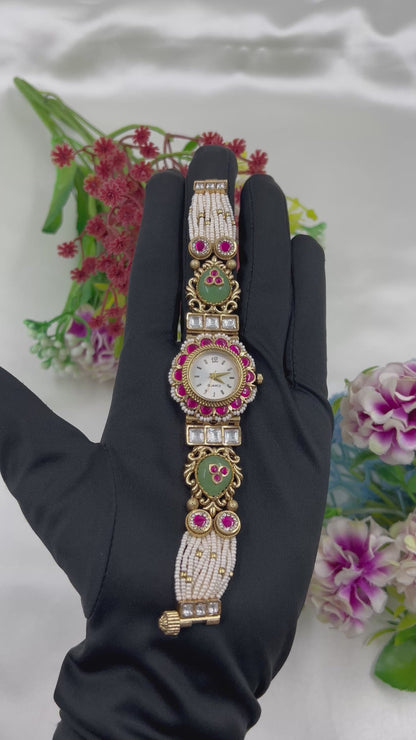 Usha Pachi Kundan Heritage Watch