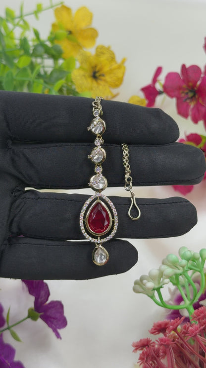 Priya Victorian Moissanite Mang Tika