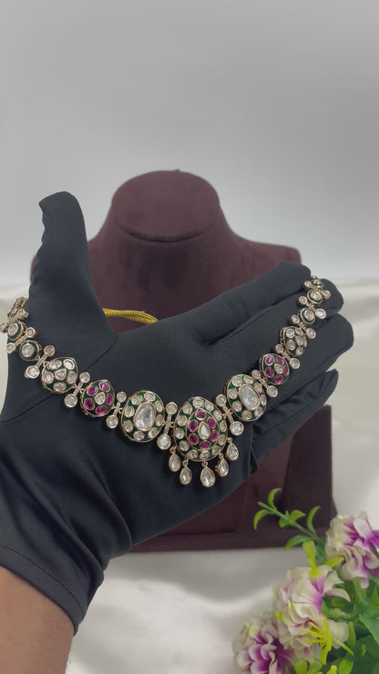 KAVINA KUNDAN PREMIUM MOISSANITE NECKLACE