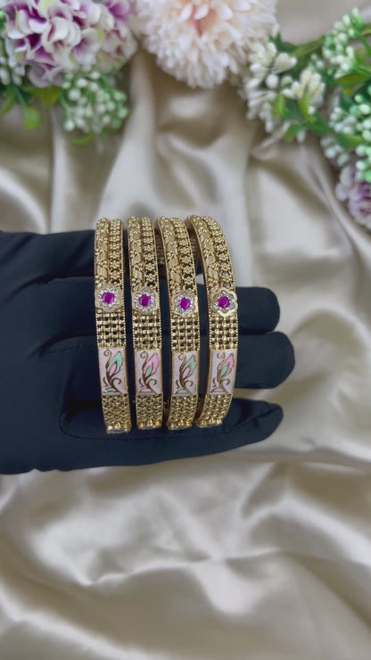 Bespoke Rajwadi Four Pic Pearl Bangles