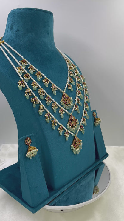 Renu Tripal Layer Victorian Long Necklace