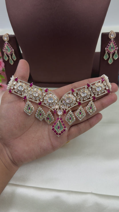 Mohini Moissanite Choker Necklace Set