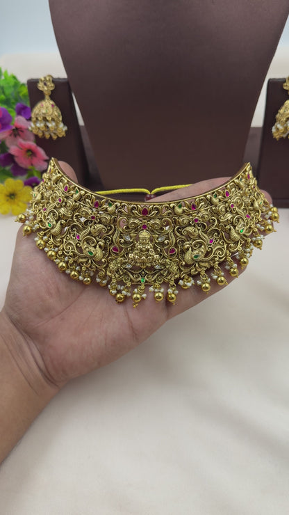 Swarali South Temple Choker Necklace Set